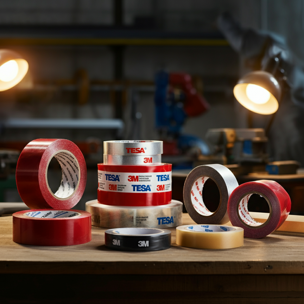 a mixture of double-sided adhesive tapes