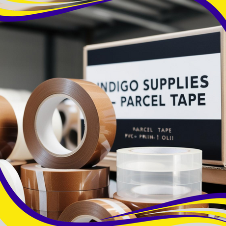 brown white and clear parcel packaging tapes