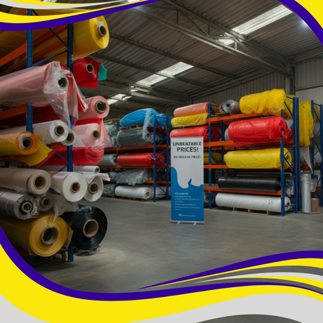 many different colours of polythene sheeting