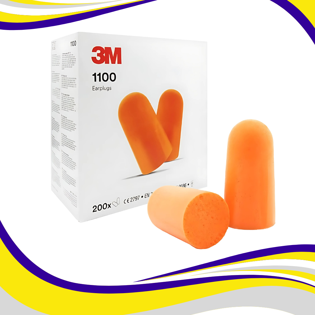 3M 1100 Disposable Foam Ear Plugs - Box of 200