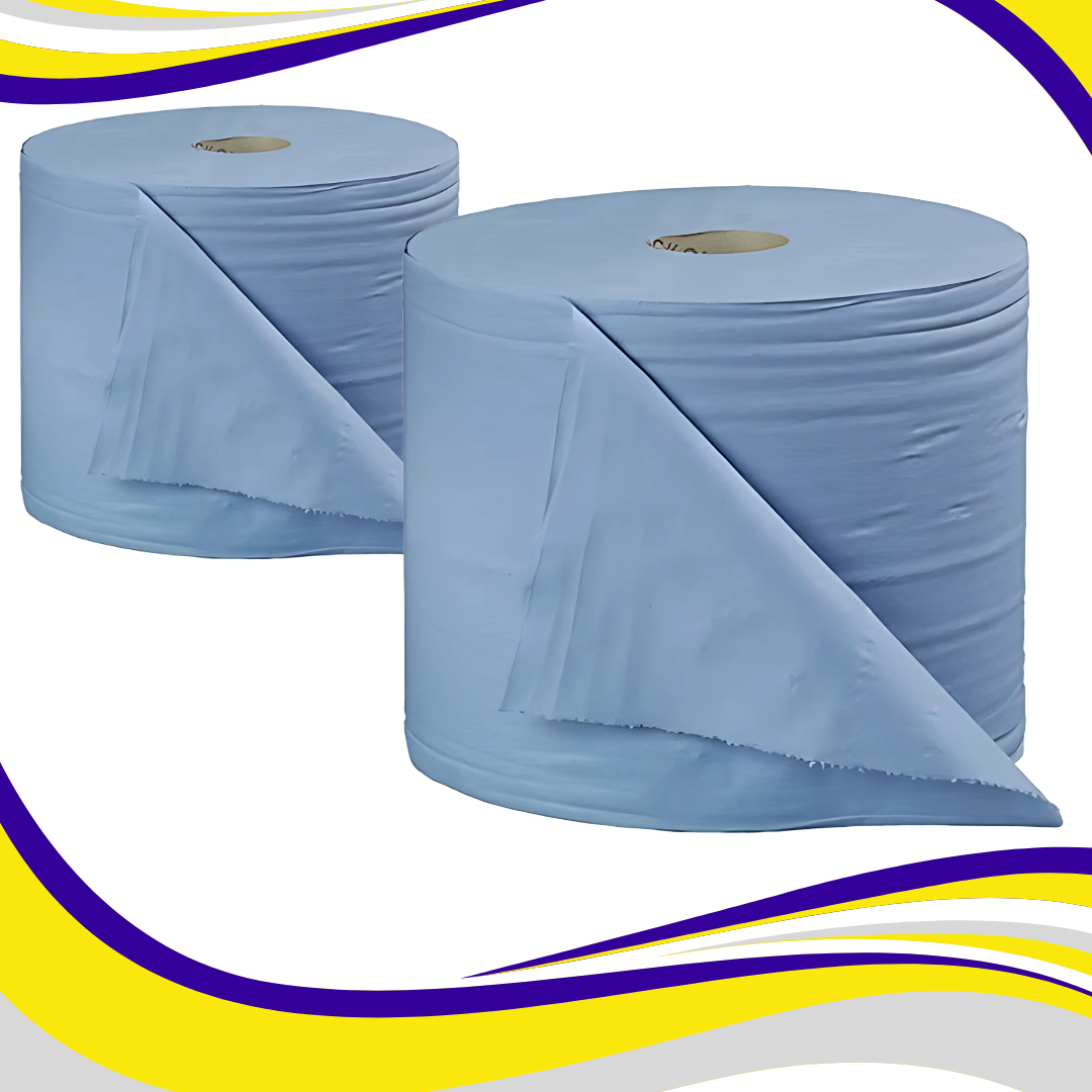 Blue Paper Jumbo Roll 280mm x 375m (pair)