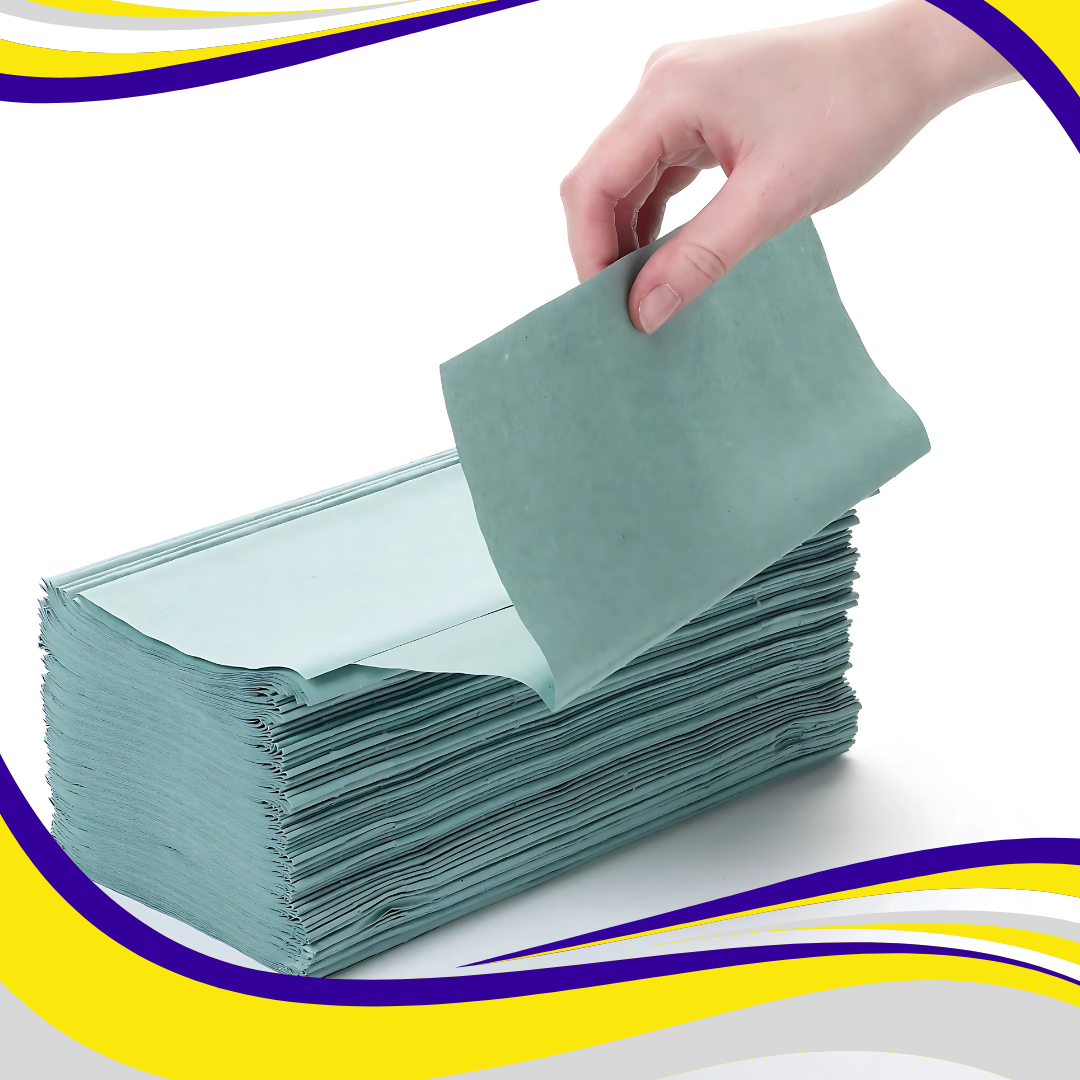 Box of 2400 Green Paper Hand Towels