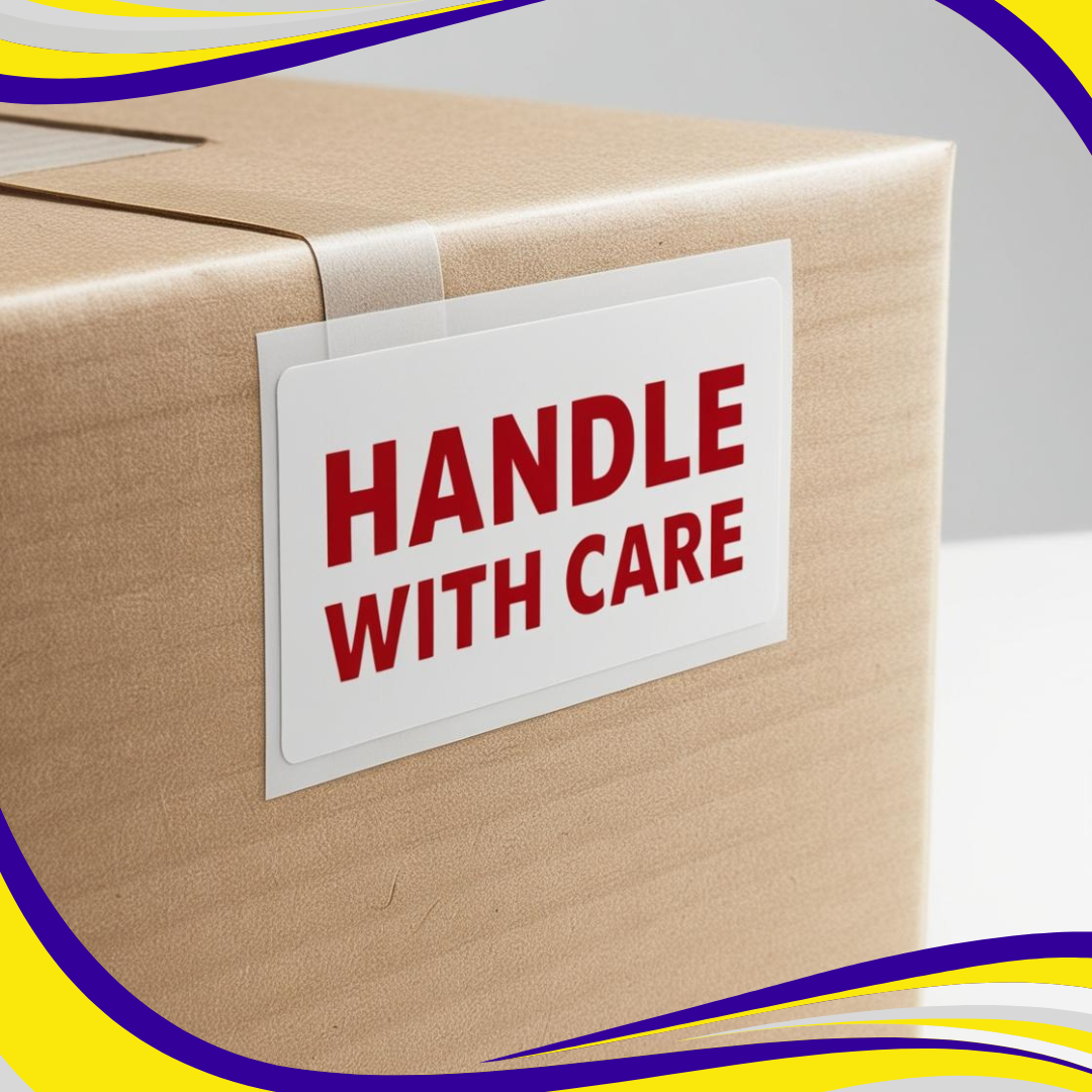 Self-Adhesive Label "HANDLE WITH CARE"