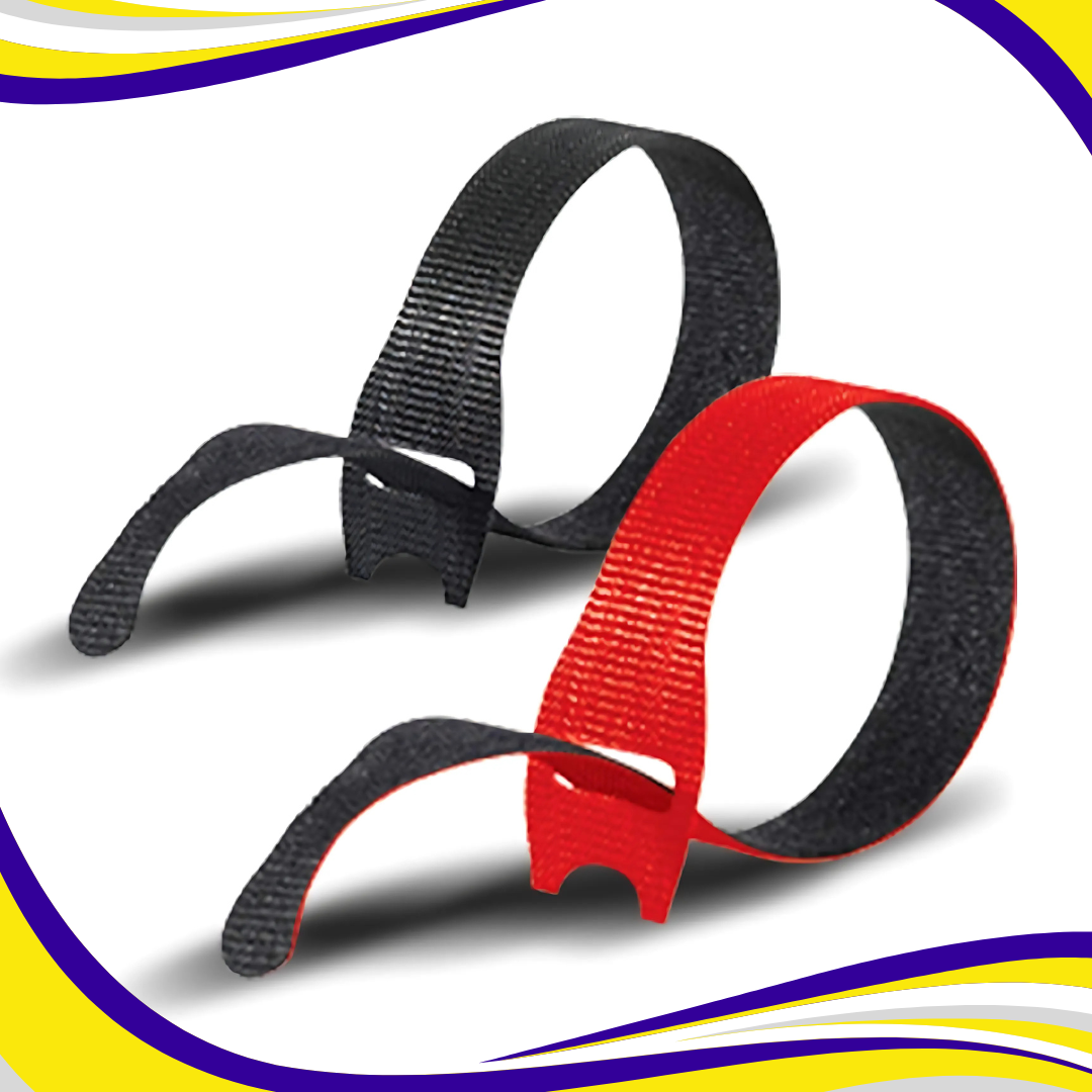 Hook and Loop Fastener Cable Ties With Hole Black