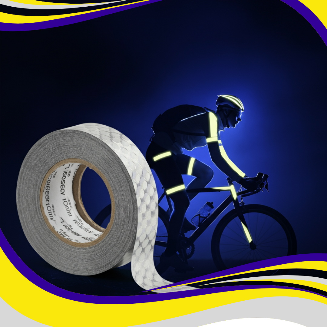 Reflective Tape Heavy Duty Adhesive Silver Vinyl Bikers 50mm x 10 metres