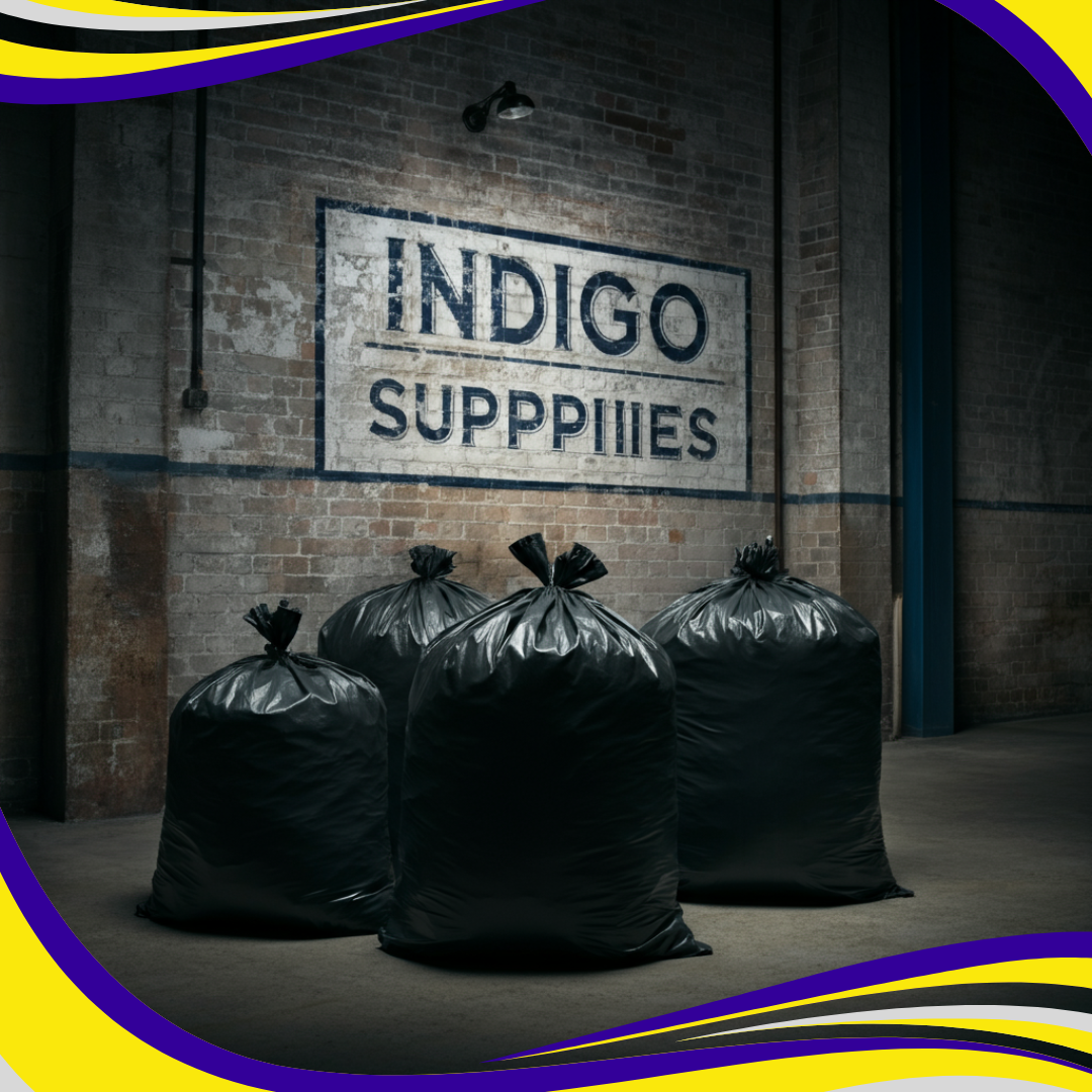 Refuse Rubbish Waste Sacks Black Bin Bags - Indigo Supplies Ltd