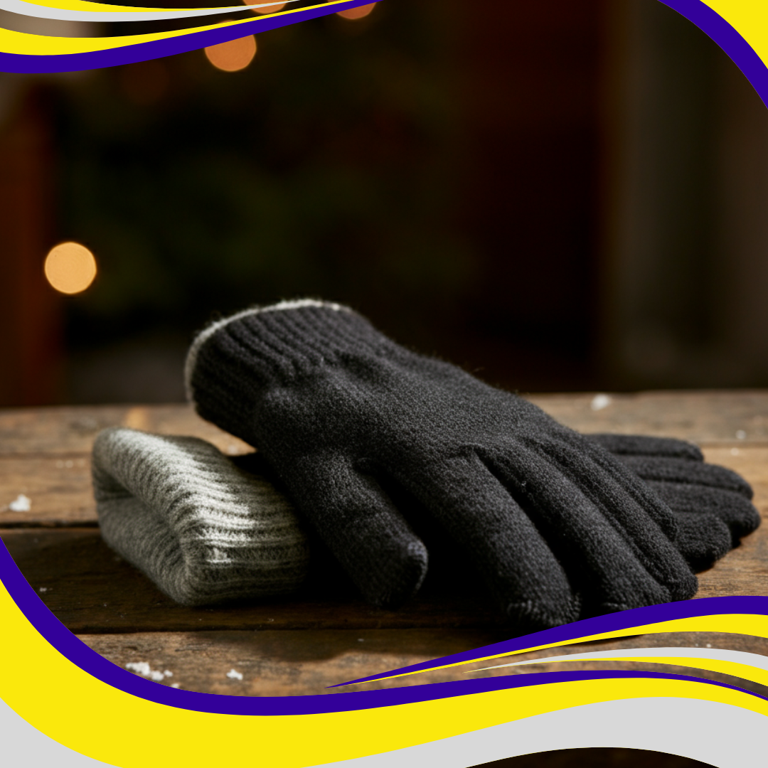 Black Thinsulate Lined Woollen Glove (12 pairs)